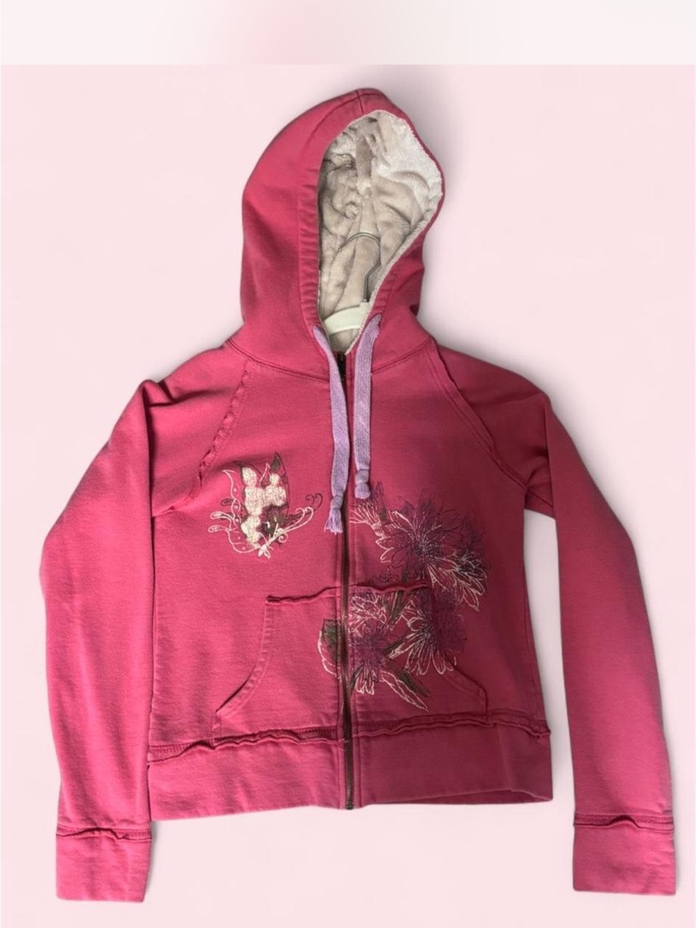 lei Girls' Pink Floral Hooded Zip-Up Jacket